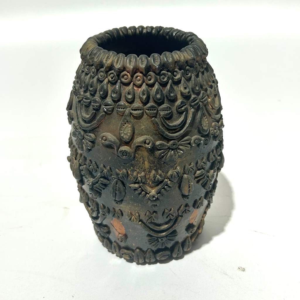 VASE, Decorative Clay Shells 21cmH